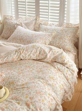 韩5版公主风纯棉床上四件床全棉WZ100333被套床套单床品4多姿多裙