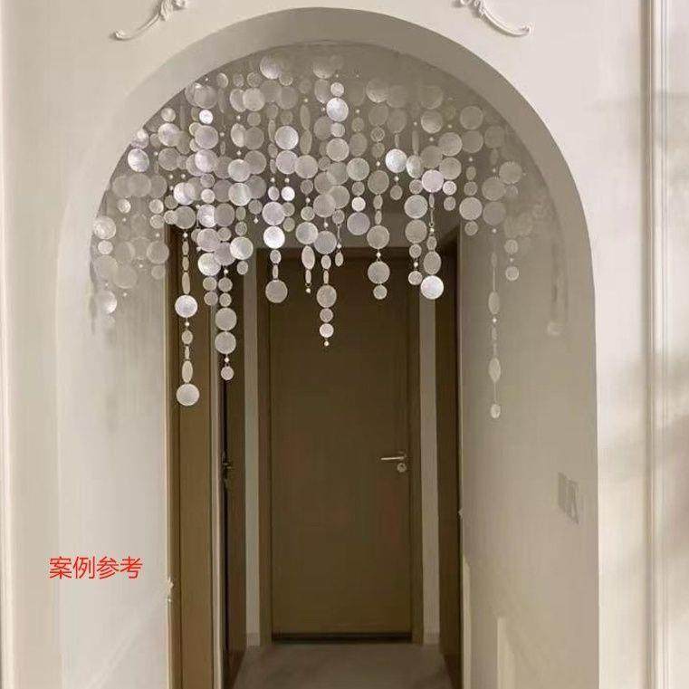 贝壳圆片法式梦幻珍珠珠帘漫婚帘礼JXP舞台道具隔断饰串珠装挂浪