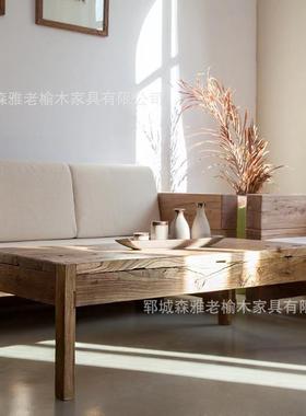 台简易茶桌实木古朴年代中榻道式茶桌旧门PHL板炕几榻米阳矮桌茶