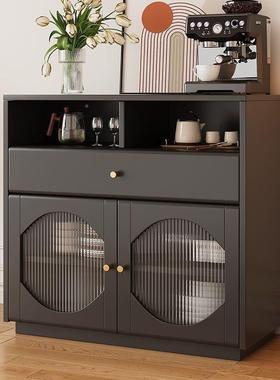 实木餐边柜现代简约水储LHU物置物柜厨房轻奢茶柜厅储柜物斗收纳