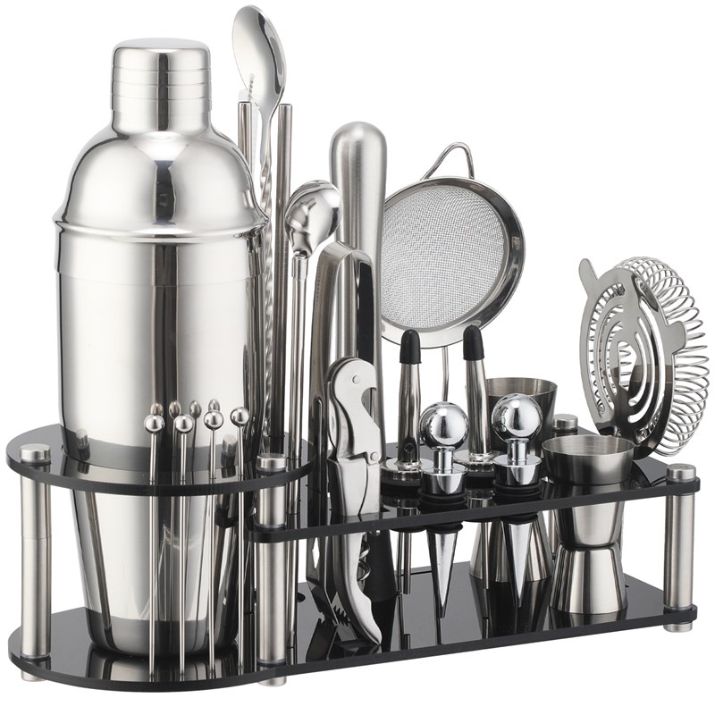 不锈钢调酒器鸡尾酒奶茶手摇杯雪克杯手打柠檬茶套装酒吧调酒工具
