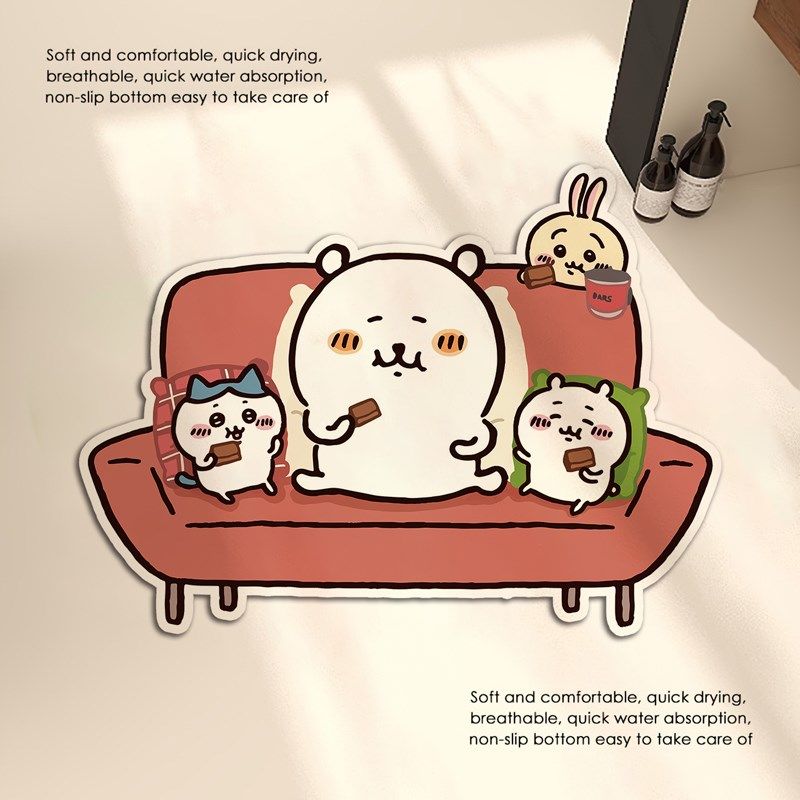 自嘲熊吉伊异形硅藻泥浴室垫入户门地垫吸水防滑加厚卫生间门口垫