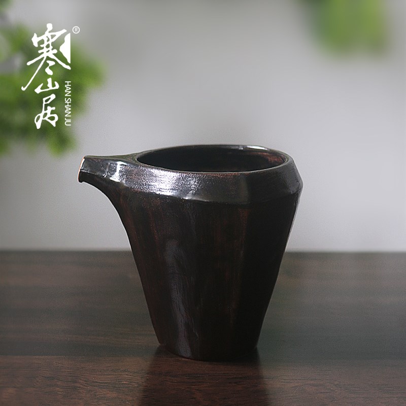 寒山居岩陶公道杯手工复古陶瓷分茶器茶具茶海咖啡分享杯茶道配件