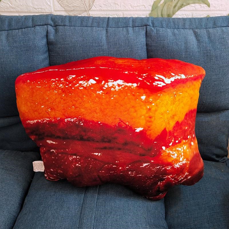 创意仿真红烧肉五花肉毛绒玩具烤鸭牛排食物零食抱枕恶搞搞怪玩偶