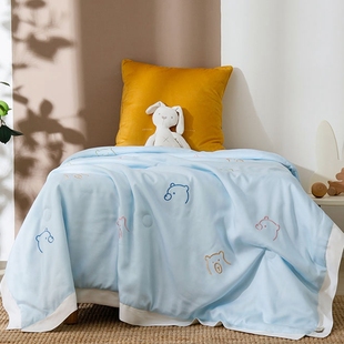 天丝儿童夏凉被莫代尔凉感夏被幼儿园午睡薄宝宝冰丝空调被可机洗
