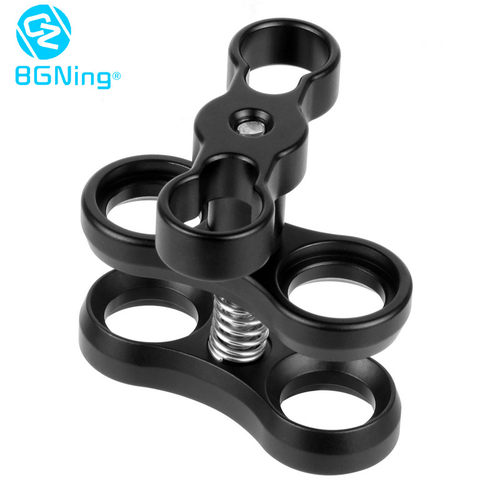 BGNing摄影潜水一英寸球头钳制夹蝴蝶夹适用灯臂支架补光灯支架