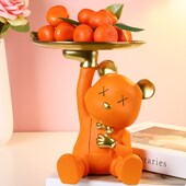 创意糖果盘子前台零食摆放盘暴力熊摆件客厅茶几干果水果盘高级感