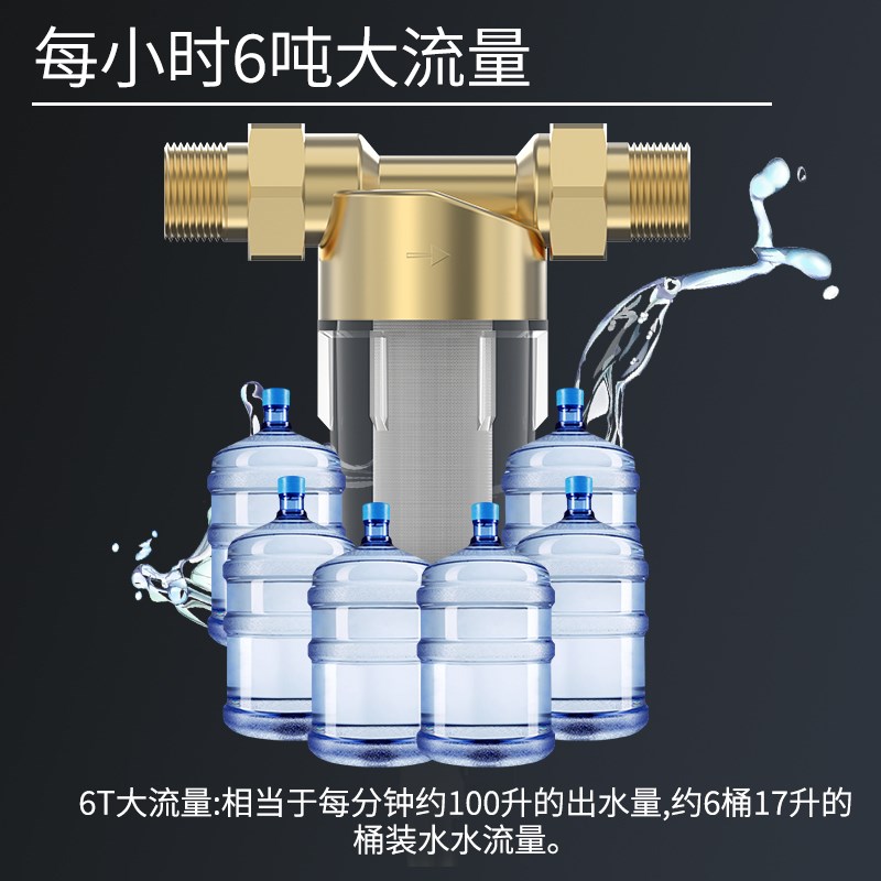 自来水净水器前置家用虹吸反冲洗铜大流量井水管塔全屋过滤