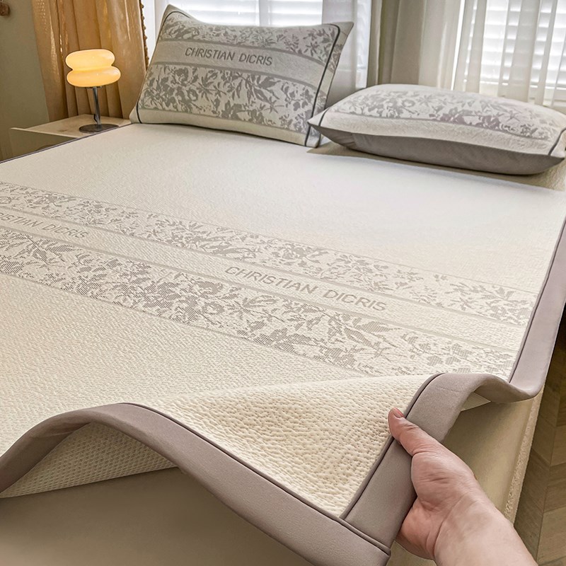 A类母婴级夏季冰豆豆凉席可机洗2025新款提花冰丝席床单垫软席子