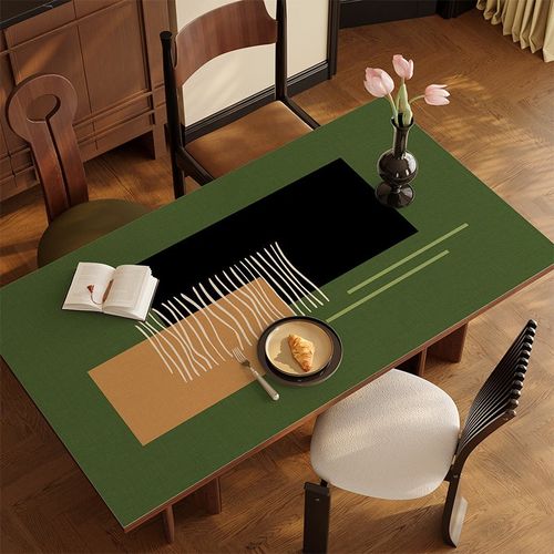 现代几何餐桌垫防水防油免洗桌布高级感防烫隔热垫茶几桌面保护垫
