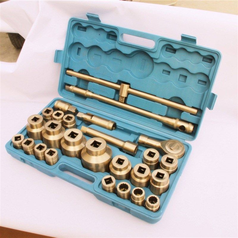 防爆安全工具防爆铝青铜套筒扳手17件13件32件套防爆组合工具套装