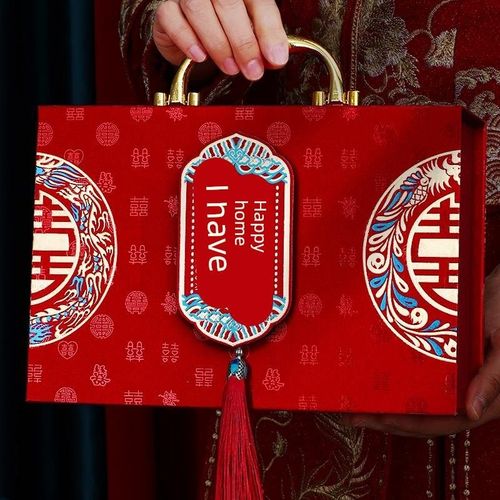 彩礼钱盒子订婚结婚礼金箱聘金盒定亲现金提亲彩礼箱20万箱子礼盒