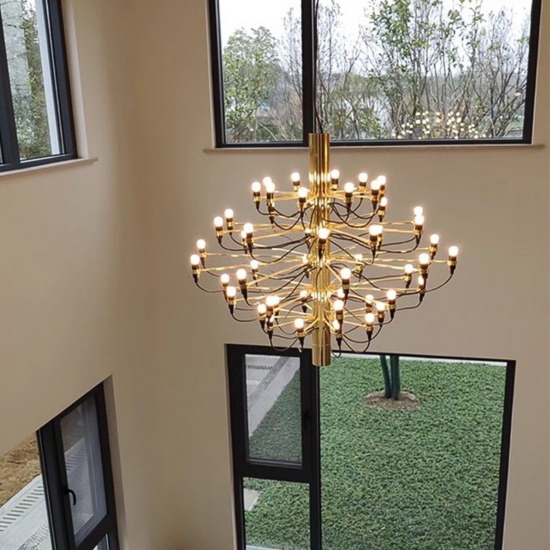 LOFT复式住宅楼梯吊灯意大利客厅挑高餐厅别墅餐桌led灯casagd