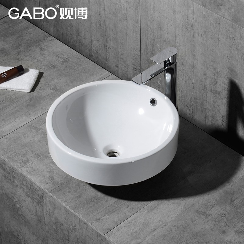 QC陶瓷半嵌入式洗脸盆 个性创意洗脸盆 洗手台盆 洗面盆10305观博