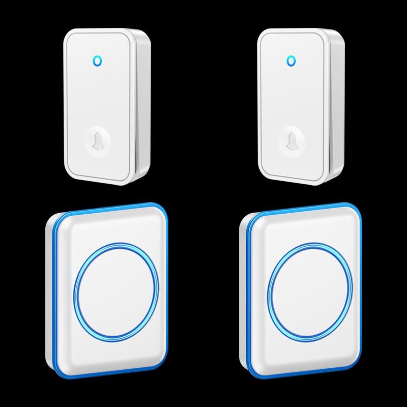 卡佳斯智能自发电门铃无线家用远距离二拖二穿墙电子闪光门铃