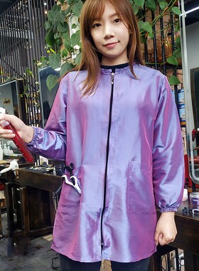 美发理发工作服理发店发型师助理中工服焗油烫染衣发廊剪发不粘发