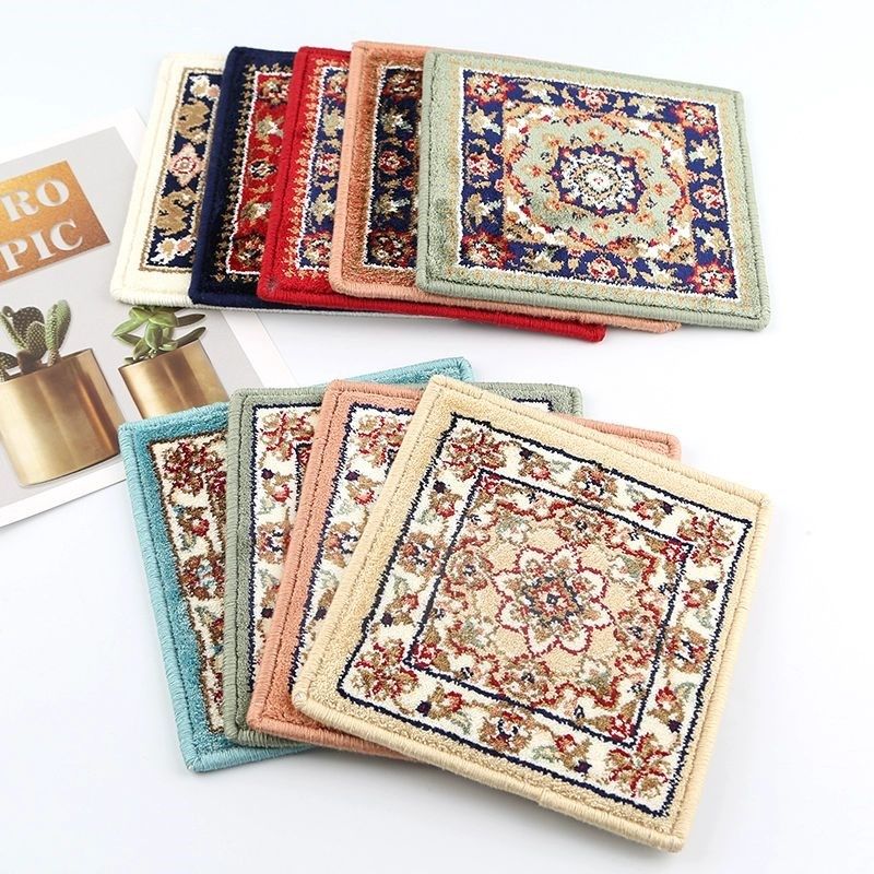 新疆地毯加厚丝棉混纺地毯汽车扶手垫茶杯垫盘垫正方形小毯子,居家布艺,地毯,淘宝优惠券,粉丝福利购,淘宝优惠卷