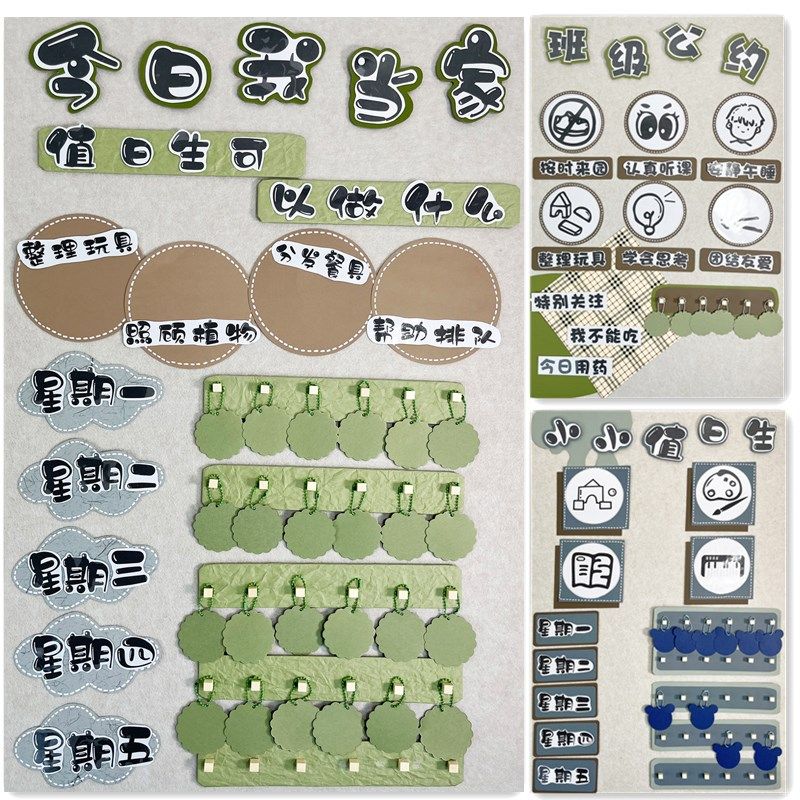 幼儿园环创主题墙布置材料装饰班级文化墙面黑板报边框家园联系