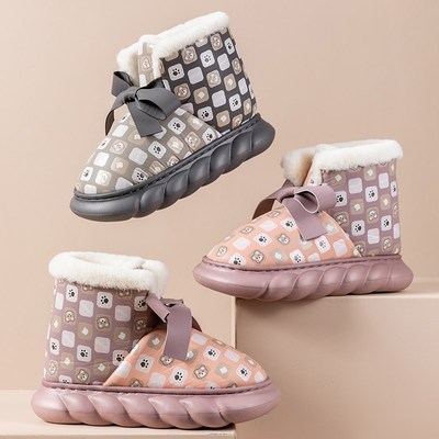 棉拖鞋女秋冬季包跟外穿2025新款防水室内家居可爱毛毛绒月子棉鞋