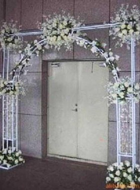 新款婚庆道具白色铁门韩式花门欧式门铁艺拱门架子婚庆拱门节日