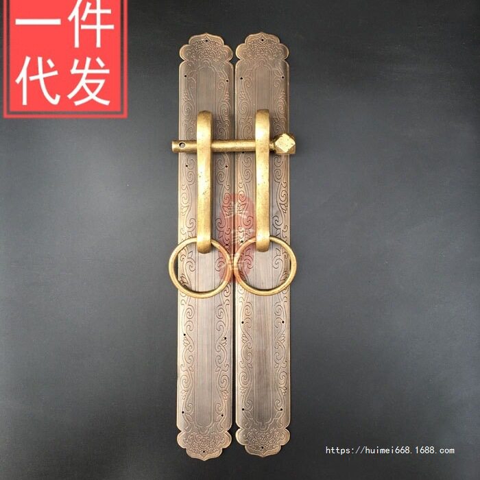 中式仿古铜刻花直条门柜拉手