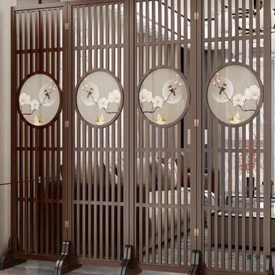 新985中分式屏风隔断客厅移折叠动木中实国风入户办公室镂空装饰