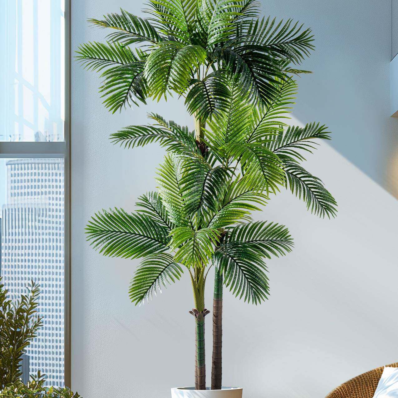 大型散奢尾葵轻绿植仿假树凤尾竹植生物室F97M5957内热带造景装饰