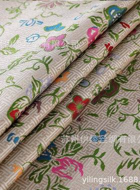 经典万字地三UWD面多4锦老米宋锦料35姆10幅宽新中式100桑蚕丝布