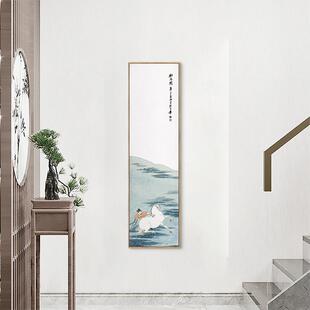 野趣新式入户玄关装中饰画竖版长条挂书房画张大千勒QZ202111马图