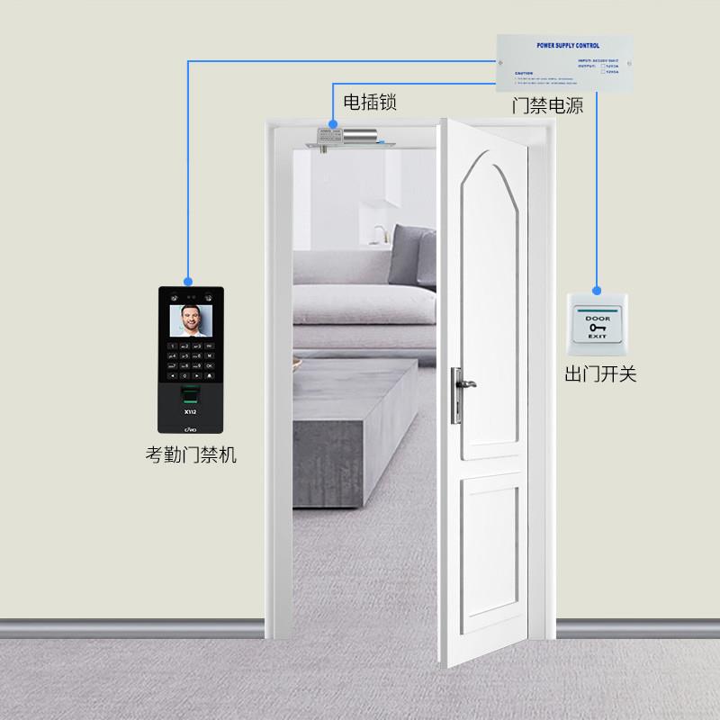 跨境智能考D勤电门禁一机人脸密码I刷卡体机办公室磁无品牌/锁门