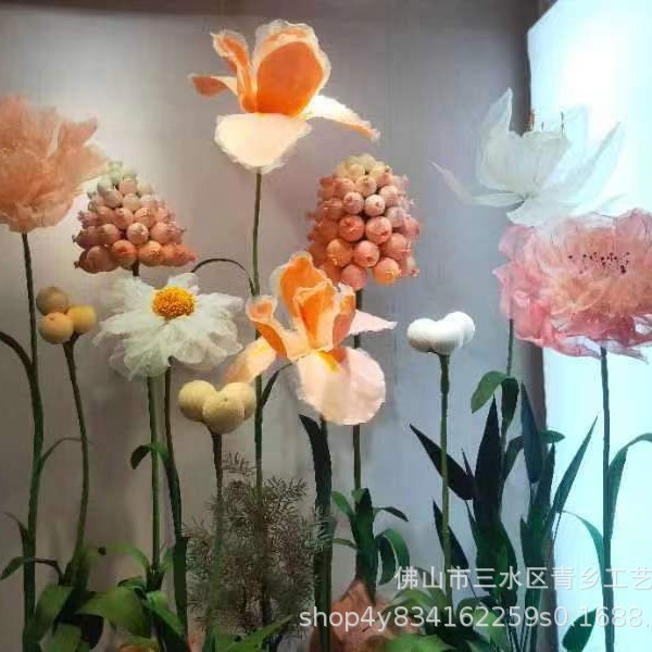 大型手工立体仿真纸花套餐影楼橱窗拍照舞台会场布置高端染色花