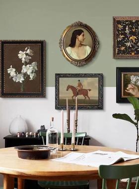 生如夏HY-259中vi花ntage复古小众艺术装饰挂画饭古方餐厅壁炉上