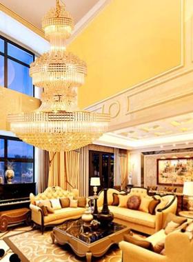 复楼吊灯水晶吊S灯金客厅灯大别墅大厅楼中式87741楼工程灯