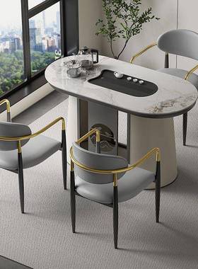 式阳台茶桌椅轻奢新烧水壶小小户型家用网中红泡茶QZZ桌一体一整