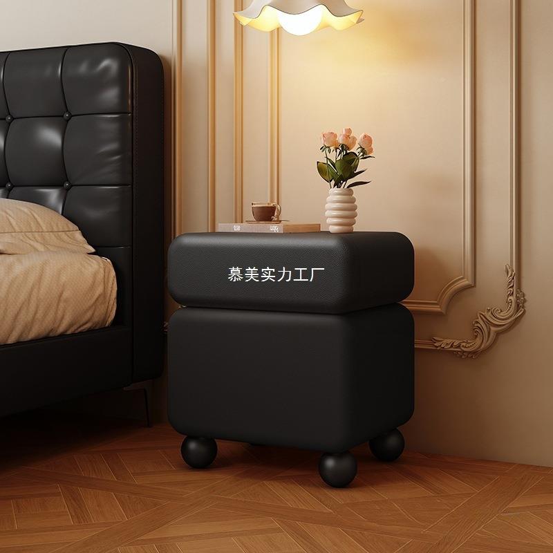 实木床头L03#柜家用卧2025新款室奶奢油轻感简约现风代床边柜