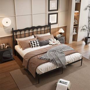 法式 主卧婚房双人床1家.8m381网红床卧室1.2m铁用 铁床设计师艺款