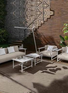 户外约不锈钢沙现发庭院防水防代简别墅休闲花园铝合AMB金晒家具