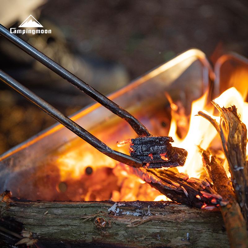 柯曼MS-4露营焚【MS-42火烤锈烧实心防烫木炭夹鸭嘴火钳碳2夹不钢