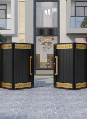 别墅无品牌/大门农村院子户外不庭院电动折叠门铁门围花园门门锈