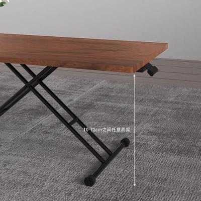 小户型岩板移动升降叠茶几一体式餐桌两用QSK长方客折桌厅形家用