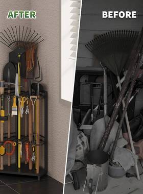 多功能农具收纳架花工具架长柄园具架金属三tbh9622角工工具储存