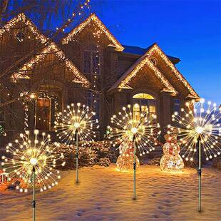 地插烟L花灯一拖四英公灯庭院圣诞节日装饰EF-W-4-5D太阳能灯串蒲