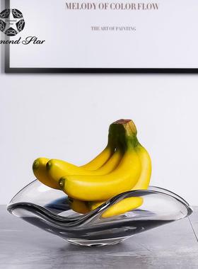 93009钻石简星约明玻璃果盘家纳用桌面摆件软透装饰品收托盘果盘