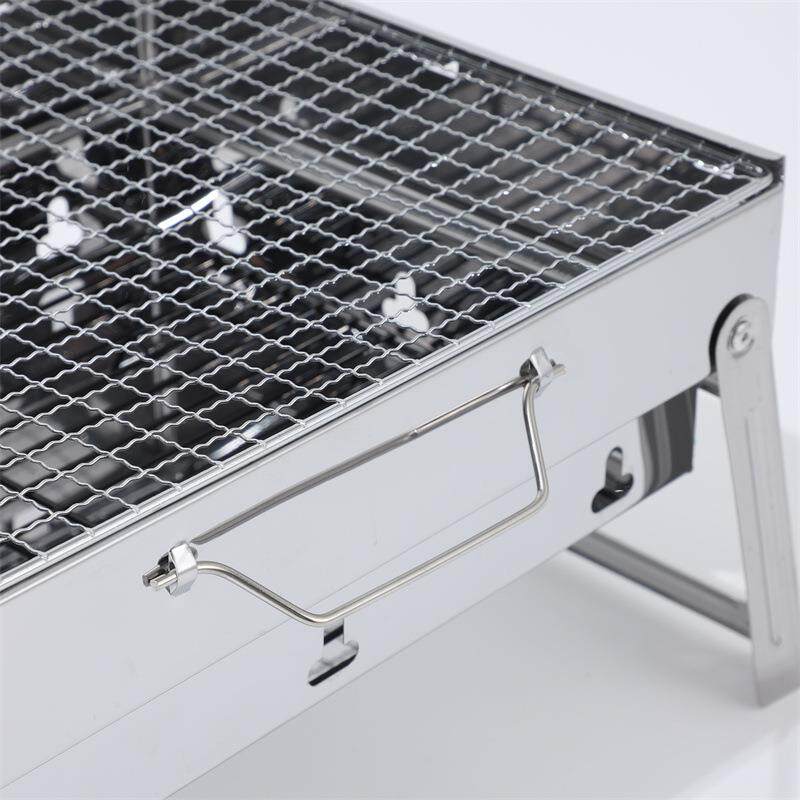 咨询客服钢厂户外多人便携式不锈烧烤架折叠BB野炊烤肉木炭Q烧家