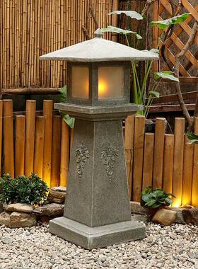 tb-62561田园日式院灯笼砂岩雕塑园林公观太阳能庭办室艺术装饰绿