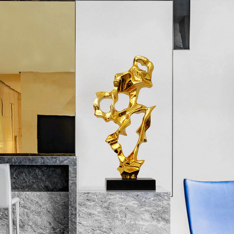 现代抽象透明树脂假山雕塑摆件