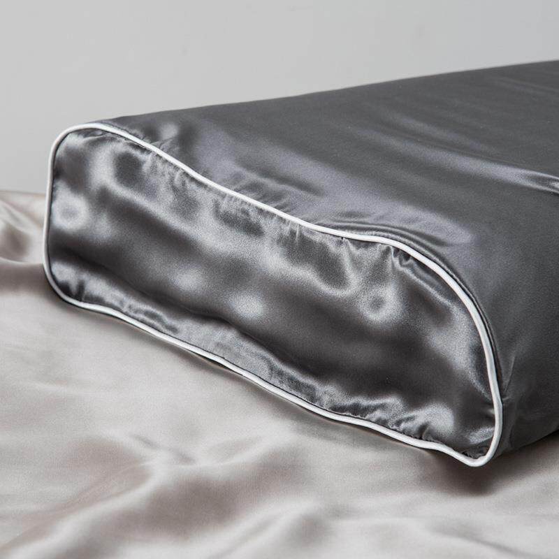 5ZW双面真丝乳胶枕套蚕F76H7J77丝单人枕套40桑X60记忆头枕套0儿