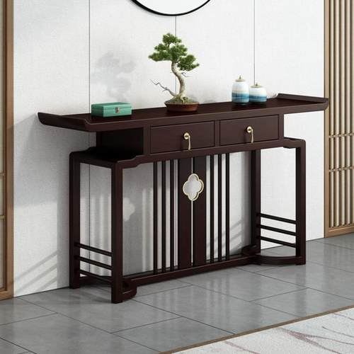 新中式玄供关桌木实玄台高档实木桌轻奢IVR靠墙玄关柜入户客厅条