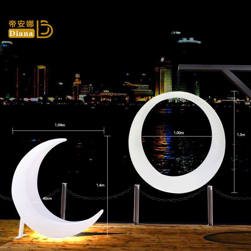 太阳能月亮灯网红户外发光秋千儿童月亮广场民宿景区游乐设施夜景