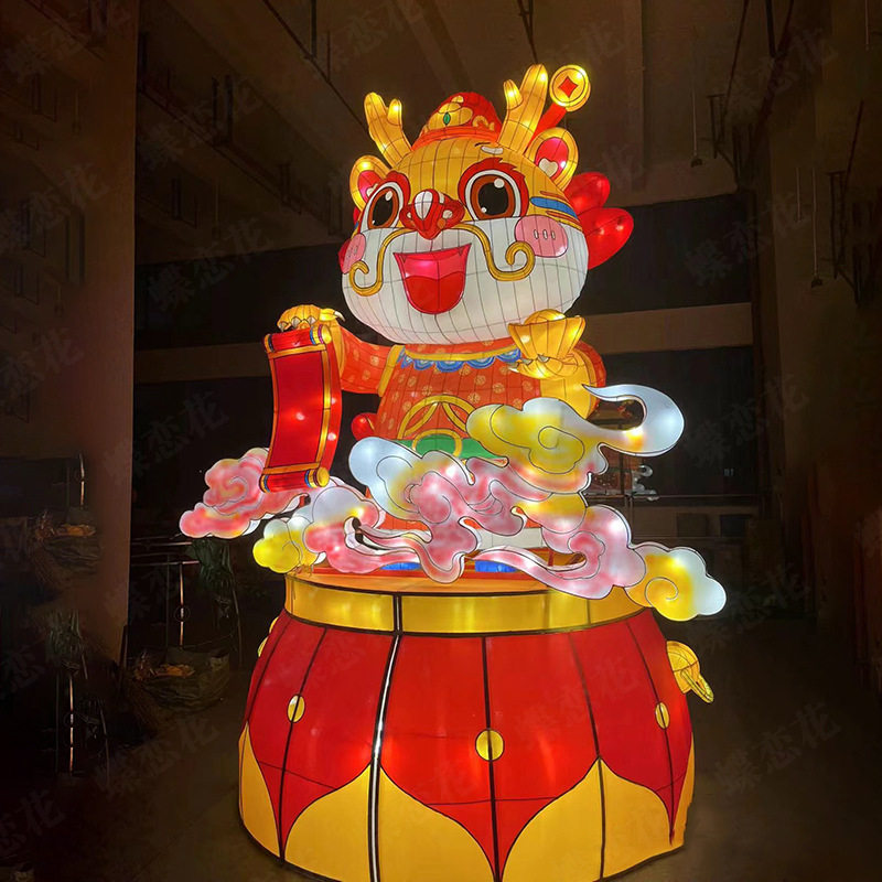 龙年元宵户外防水生肖龙花灯